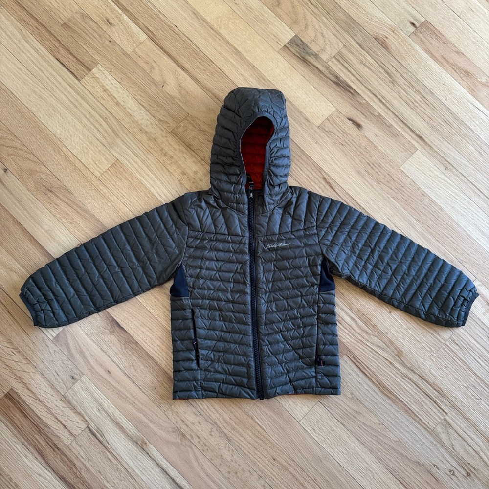 Eddie Bauer Hooded Puffer Jacket Olive Green